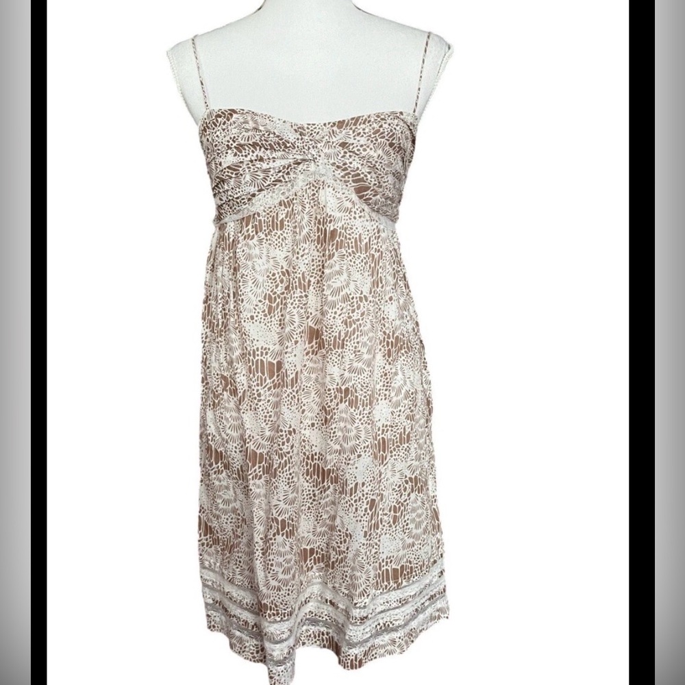 Ann Taylor LOFT Petites Dress Spaghetti Strap Cotton Lace Trim Lined Size 4P
